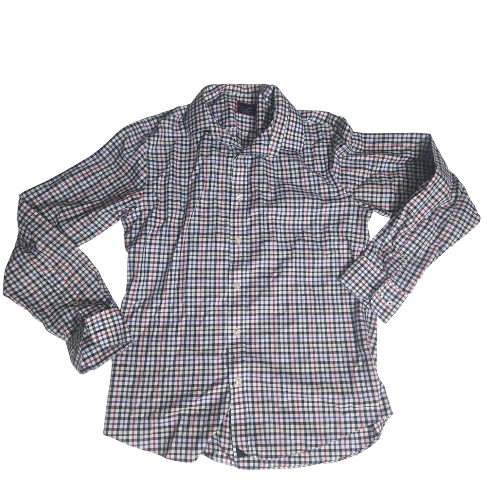 UNTUCKit Mens Slim Fit Wrinkle Free Cotton Check Button Down Shirt Large L